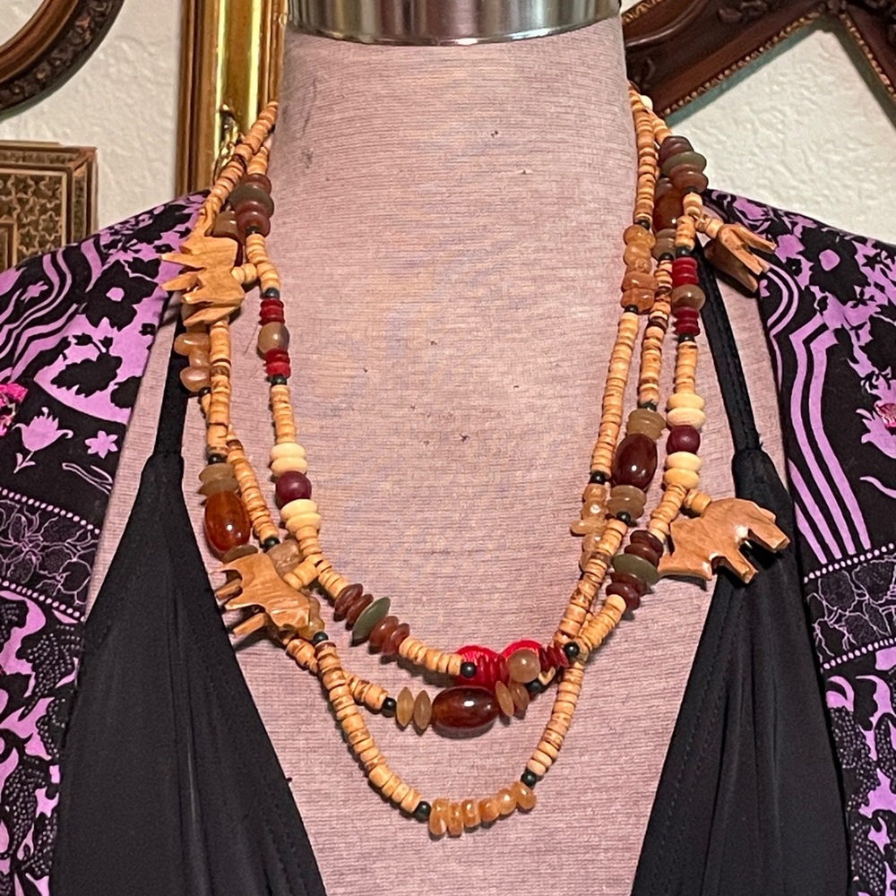 Vintage 80s Safari Necklace